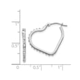 thumbnail image 2 of Accent Diamond Heart Hoop Earrings in 14K White Gold (3/4 Inch), 2 of 4