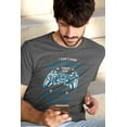 thumbnail image 3 of Old Glory Mens Gamer Birthday Level Up Blue Short Sleeve Graphic T Shirt, 3 of 6