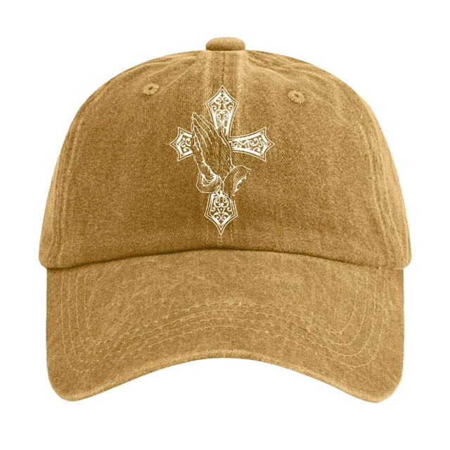 Zmoon Casquette de Baseball en Coton Lavé avec Imprimé Croix de Jésus
