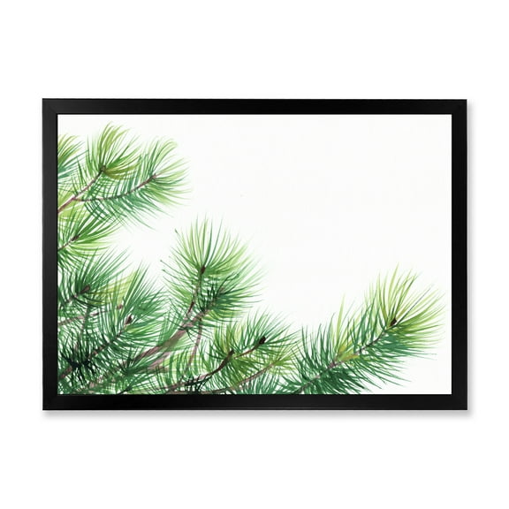 Designart 'Close Up Pine Tree Branches' Traditional Framed Art Print