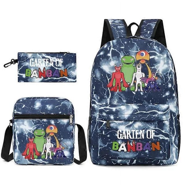 Three-piece Set Garten Of Banban Game Peripheral Two-dimensional Backpack Student Schoolbag Shoulder Bag Pencil Case