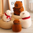 thumbnail image 5 of Juguete de capibara Kawaii, animales de peluche, capibara de felpa súper suave blanco para niñas, lindo juguete de capibara marrón para niños, regalos de cumpleaños, 5 of 5