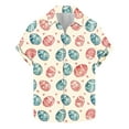 thumbnail image 3 of VBTAPA Mens Spring Shirts Happy Easter Day Rabbit Eggs Print Button Down Shirt Short Sleeve Hawaiian Beach Party Tops on Sale Multicolor L, 3 of 6