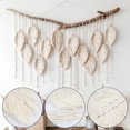 thumbnail image 4 of Curtain Tiebacks for Curtains, 4 Pieces Tiebacks Boho Leaves Curtain Holder Cotton Macrame Curtain Holder Drawstring Curtain Beige Cotton Rope Curtains, 4 of 5
