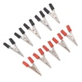 thumbnail image 4 of 20 Pcs Crocodile Clip Red and Black 1cm Opening Electrical Test Clamp Stainless Steel Battery Cable Clips, 4 of 12