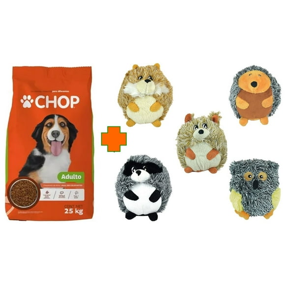 Paquete Chop adulto 25 kg + 1 Juguete barrigon squeaker Fancy pets