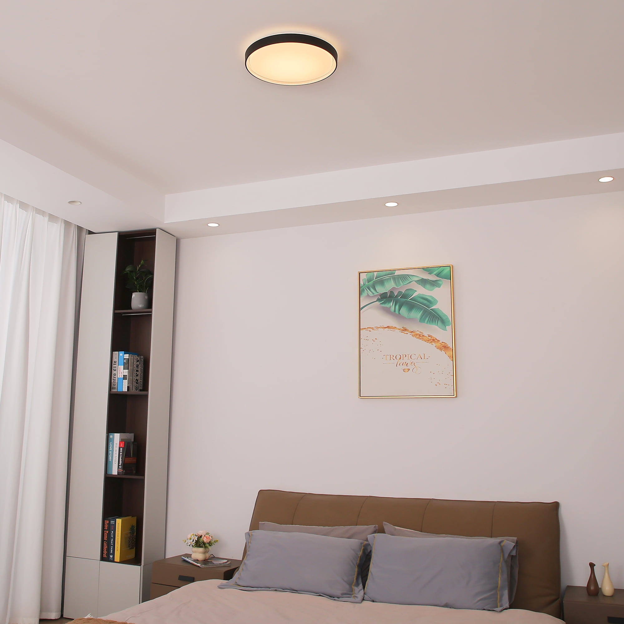 MingBright Flush Mount LED Ceiling Light Fixture, 15.6 inch 24W 1600 Lumens Ceiling Lamp, 3000K/4000K/5000K 3 Color Temperature , cETL Certified for Kitchen, Hallway, Bedroom, Laundry