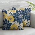 thumbnail image 3 of Nawypu Navy Blue Pillow Covers, Floral Navy Blue Yellow Dahlia Farmhouse Decorations Throw Pillow Covers Geometry Design Summer Outdoors Decorative Cushion Case for Couch Sofa Home, 3 of 5
