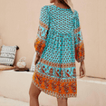 thumbnail image 7 of SOMER Dresses for Women Summer Midi Dresses Boho V Neck 3/4 Sleeve Babydoll Floral Print Casual Flowy Dress Beach Vacation 2026 Spring Blue, 7 of 7