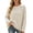 Beige, variant on Womens T Shirts Loose Versatile Long Sleeve Crew Neck Striped Print Top Everyday Wear Womens Tees L