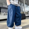 thumbnail image 6 of NAISIBABY Jeans for Boys, Elastic Waist with Pockets Fashion Casual Kids Cotton Tapered Denim Pants Blue Size 7-8, 6 of 9