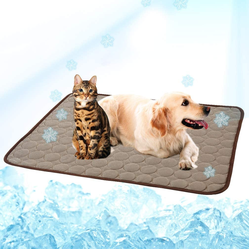 Cooling Mat for Pet,Self Cooling Dog Cat Cooling Mat Cloth Fabric Material Foldable Washable Cooling Pad for Pets Cats Puppy in Hot Summer Sleeping,3 Size Choice S