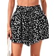 thumbnail image 5 of Women's Ruffle Wide Leg Flowy Clothes High Waist Shorts for Casual Beach Color 1 S, 5 of 10