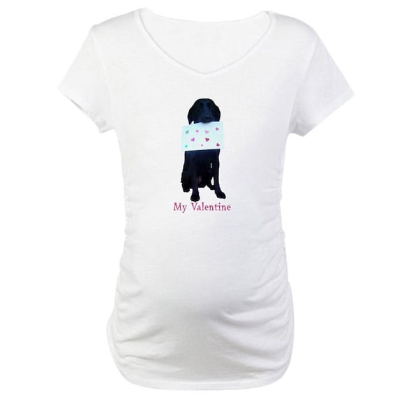 CafePress - My Valentine Maternity T Shirt - Cotton Maternity T-shirt, Cute & Funny Pregnancy Tee