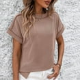 thumbnail image 4 of Xihbxyly Loose Summer Tops for Women Womens Summer Tops Short Sleeve Crew Neck Shirts Casual Tshirts Fashion Loose Fit Plus Size Tops Summer Saving Clearance Tops, 4 of 6