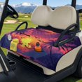thumbnail image 3 of Whosucclay Soft and Comfortable Seat Cover Protector for 2 Person Club Car, Non-Slip Travel-friendly Seat Cushion Cover 4 Convenient Pockets, Tropical Palm Sunset, 3 of 9