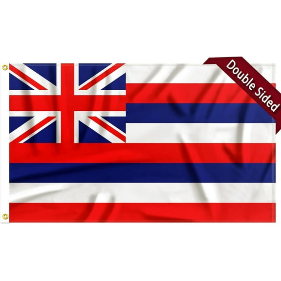 FLAGWIN Hawaii Flag 3x5 FT - 3 Ply Double Sided Polyester Hawaii State Flag with Brass Grommets - Vivid Color and Fade Proof State of Hawaii Flag 3x5 Outdoor