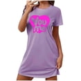 thumbnail image 4 of Sakmal Love Womens Moomoo Nightgowns Soft Short Sleeve Valentines Nightshirt Short Heart Print Nightgowns for Women 2X, 4 of 4