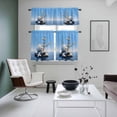 thumbnail image 5 of Lake Stone Kitchen Curtains Valances and Tiers Set of 3 Overlay with Vases Zen Buddhism Tier Curtains and Valance with Rod Pocket for Small Windows, 27.5"x36", 5 of 9