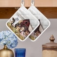 thumbnail image 2 of Farmhouse Animals Pot Holders for Kitchen Heatproof Potholder, 5 Pack Cow Pig in Fence Retro Wood Barn Hot Pads Multipurpose Oven Pads Cloth Potholders Trivet for Cooking Baking, 2 of 8