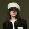 thumbnail image 5 of Fgnfyis French Wool Beret Hat Elegant Style For Women Adults Party Wear White One Size, 5 of 7