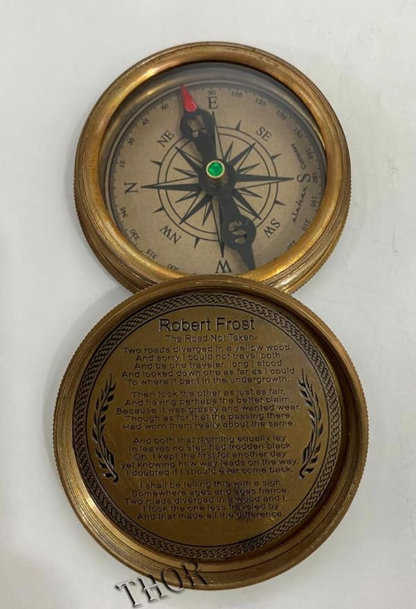 Antique Brass 3" Vintage Compass Direction Marine Graduation Compass Hide Tide or Love Tide I'll by by Your Side Engraved Beautiful Handmade Men Gift
