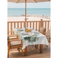 thumbnail image 2 of Outdoor Table Cloth with Umbrella Hole and Zipper, Spring Floral Waterproof Rectangle Tablecloth 54"x80", Eucalyptus Leaf Summer Botanical Washable Table Cover for Outside Party Patio Picnic, 2 of 8