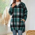 thumbnail image 2 of Byworldtasic Plus Size Jackets for Women Women's Long Flannel Plaid Shacket Jacket Oversized Button Down Coats Shirts with Pockets, 2 of 6