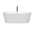 thumbnail image 2 of Carissa 67 Inch Freestanding Bathtub in White with Polished Chrome Trim and Floor Mounted Faucet in Matte Black, 2 of 5