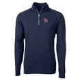 thumbnail image 2 of Men's Cutter & Buck  Navy Louisville Bats Adapt Eco Knit Stretch Recycled Big & Tall Quarter-Zip Pullover Top, 2 of 3