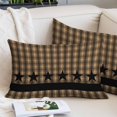 thumbnail image 2 of Brown Black Plaid Pillow Covers 16"x24", Vintage Rustic Star Buffalo Check Soft Brushed Microfiber Breathable Throw Pillow Covers, Decorative Pillowcase with Zipper for Couch Sofa Bedroom Living Room, 2 of 9