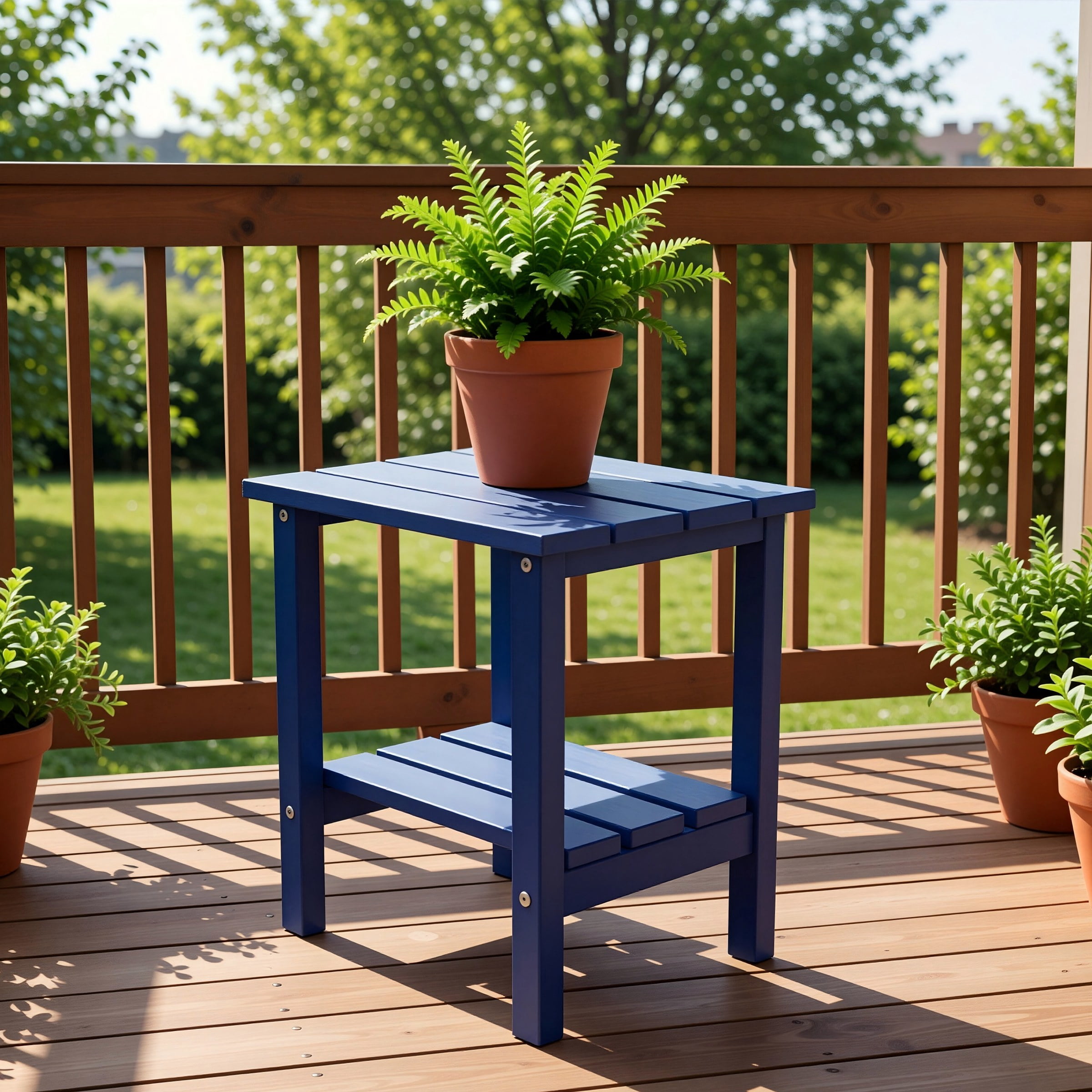 Outdoor Side Table, Patio Side Table, HDPE End Tables for Backyard Pool Porch Garden Lawn