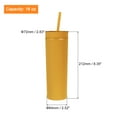 thumbnail image 2 of Vaso Flaco con Tapas y Pajitas Unique Bargains Naranja Claro 16Oz, 2 of 6