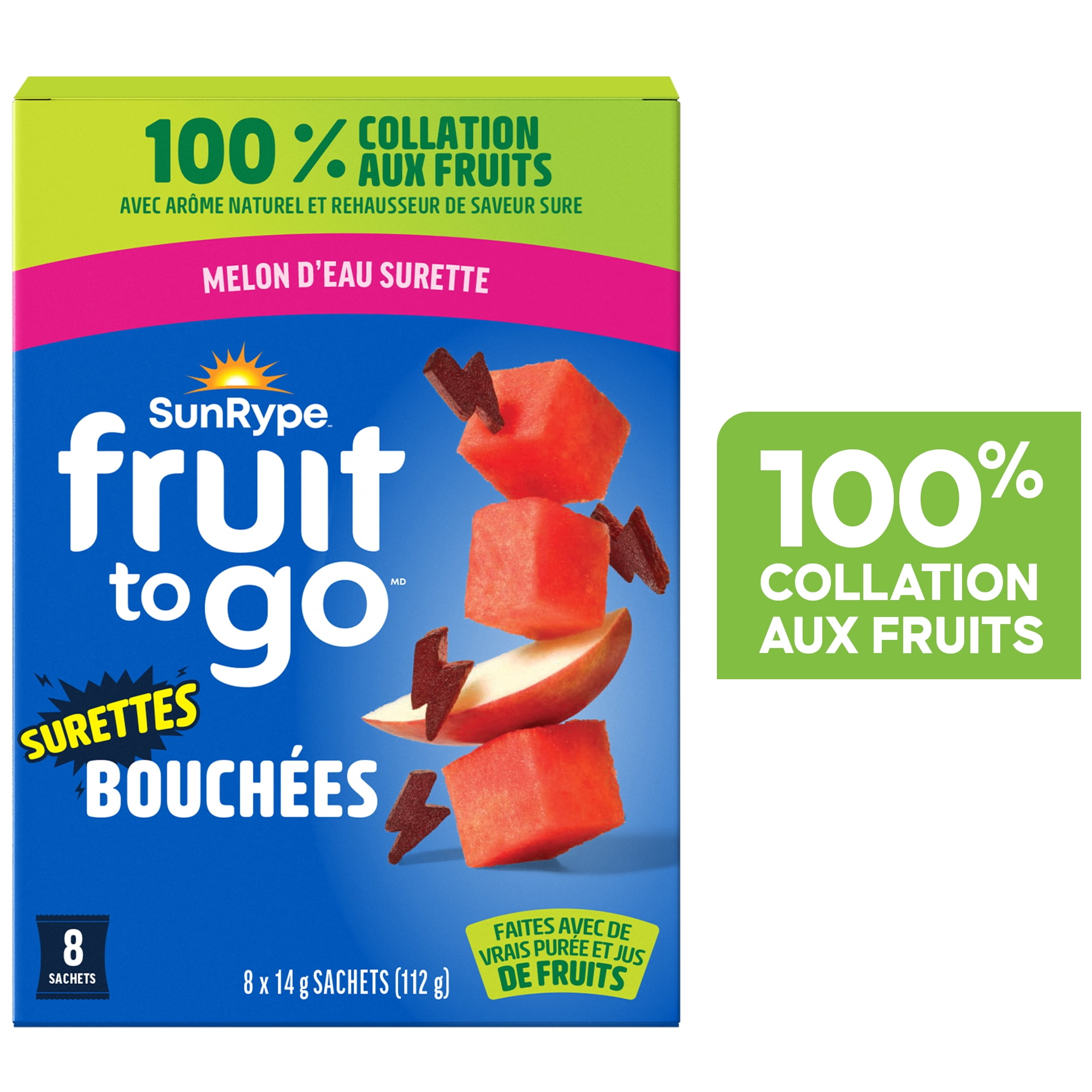 SunRype Fruit to Go Bites Sour Watermelon, 8 x 14 g, 112.00 - 0.25 GR
