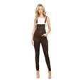thumbnail image 1 of American Bazi Women's Button Down Slim Fit Color Denim Overalls RJHO926 - Brown - 3X-Large, 1 of 4