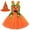 Orange, variant on CONFREE Halloween Clothes Set for Toddler Girl Short Sleeve Witch Shaped Mesh Tulle Skirt With Hairband Leg Cover Hallowmas Performance Outfit Set Fall Clothing Set