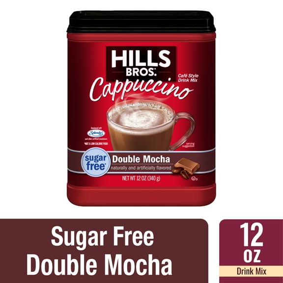 Hills Bros. Sugar-Free Double Mocha Cappuccino Instant Coffee Mix 12 Ounce Canister