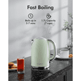 thumbnail image 2 of LONGDEEM 1.7L Electric Tea Kettle, 1500W Fast Heating, Stainless Steel, Auto Shut-Off, Green, 2 of 7
