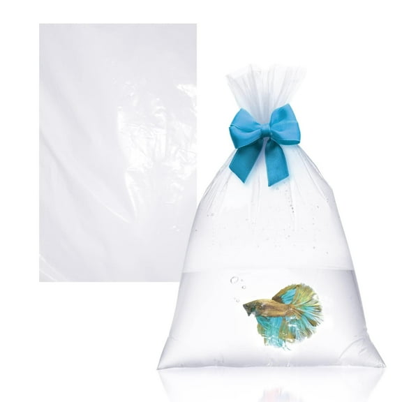 Clear Plastic Fish Bags, 6 x 12 Inches. Pack of 50 Fish Shipping Bags for Sea Creatures & Vegetation. Durable Transparent Poly Bag, 2 Mil Thick. Leak Proof Clear Bag with Reinforced Seams