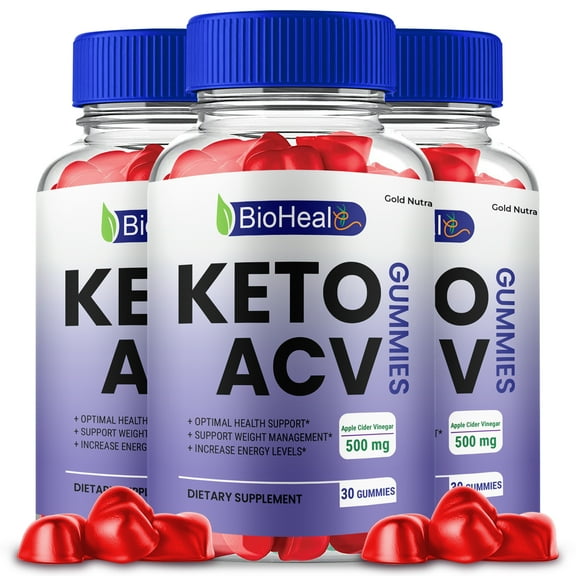 (3 Pack) BioHeal Keto ACV Gummies, Apple Cider Vinegar, Max Strength, 3 Month Supply Dietary Supplement, Made in USA