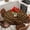 Brown, variant on Brown Leopard Print Round Tablecloth, Fitted Table Cover with Elastic for 36"-44" Round Tables, Classic Abstract Animal Patterned Table Cloth Outdoor Indoor Dinning Party Waterproof Tablecloths