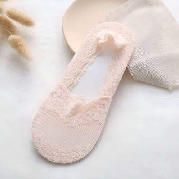 TELOLY Slipper Socks with Grippers Size 9-11 Slipper Socks for Women Grippers Pack Women Slipper Socks with Soles Womens Liner Socks Low Cut Non Slip Ankle Socks Hidden Cushioned Socks For Flat Boat