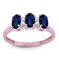 thumbnail image 3 of Star K� 3 Three Oval Genuine Sapphire Stones Promise Ring Wedding Band, 3 of 9
