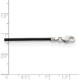 thumbnail image 2 of Sterling Silver 16Inch 1.5mm Black Leather Cord Necklace (16 X 1.5) Made In United States qg1297-16, 2 of 5