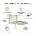 thumbnail image 5 of DHP Eveline Upholstered Platform Bed Frame with High Wingback Headboard, Queen, Ivory Boucle, 5 of 21