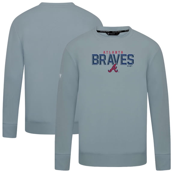 Men's Levelwear Gray Atlanta Braves Mandate Carve Tri-Blend Sweatshirt