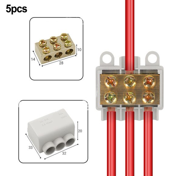 High Power T-Shaped Splitter Quick Connector 80A 1000V Brass ABS Terminal Block