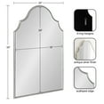 thumbnail image 3 of Kate and Laurel Leanna Modern Arched Wall Mirror, 20 x 30, Silver, Stunning Glamorous Decorative Mirror with Arch Shape and Soft Scallops and Slim Frame, 3 of 8