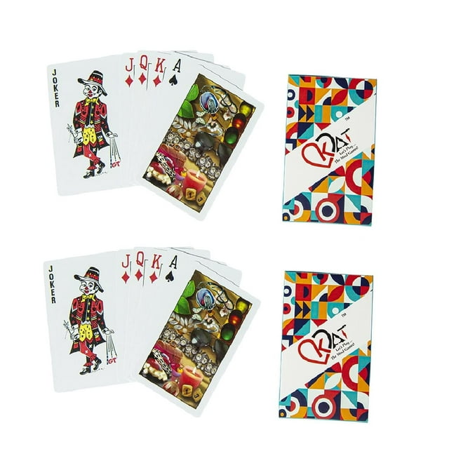 Kat Let’S Play 2 Pieces Playing Cards Pure Plastic 100% Pvc Design I Multicolor Pack Premium Deck For Bridge Rummy Poker Diwali Taash Game | Use For Nights Party & Game | Playing Cards