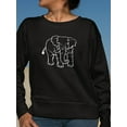 thumbnail image 2 of Elephant White Silhouette Sweatshirt Women -Image by Shutterstock, Female 3X-Large, 2 of 4
